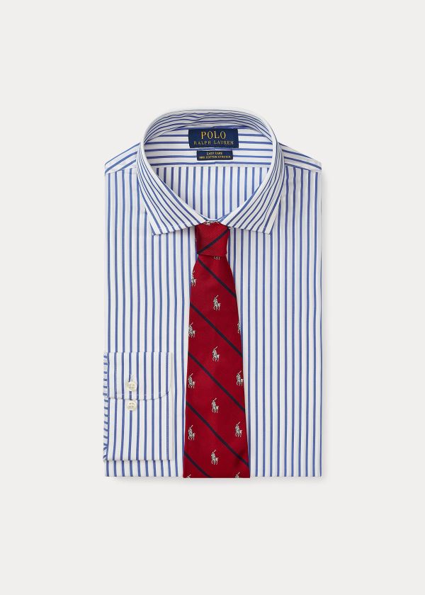 Camisa Polo Ralph Lauren Slim Fit Striped Poplin Homem 42873-XTEI